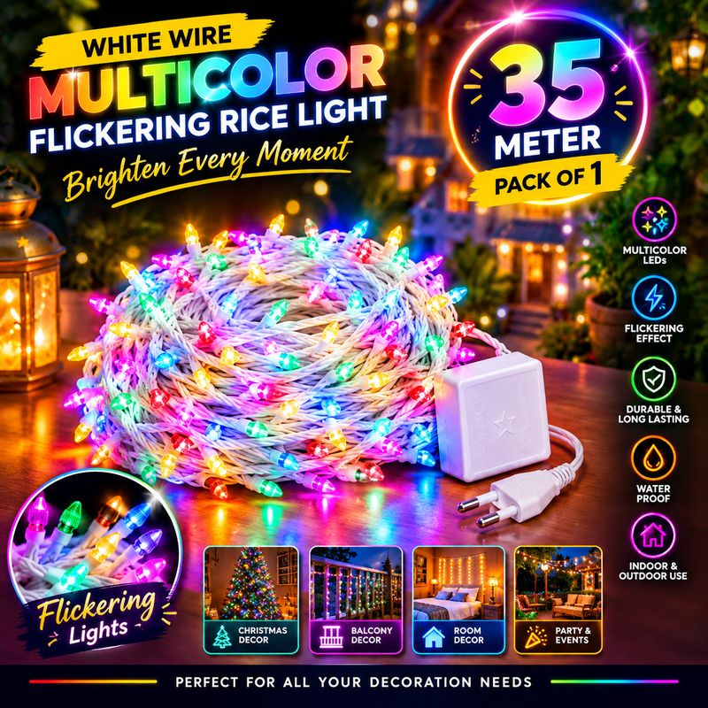 diwalilights 220 LEDs 35m Multicolor String Rice Lights - Image 2