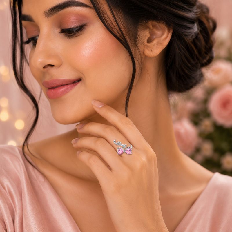 Aylin Pink Butterfly Adjustable Ring - Image 3