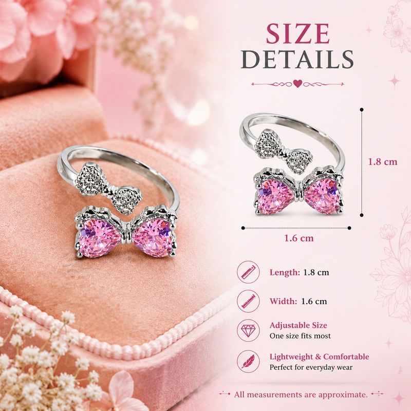 Aylin Pink Butterfly Adjustable Ring - Image 4