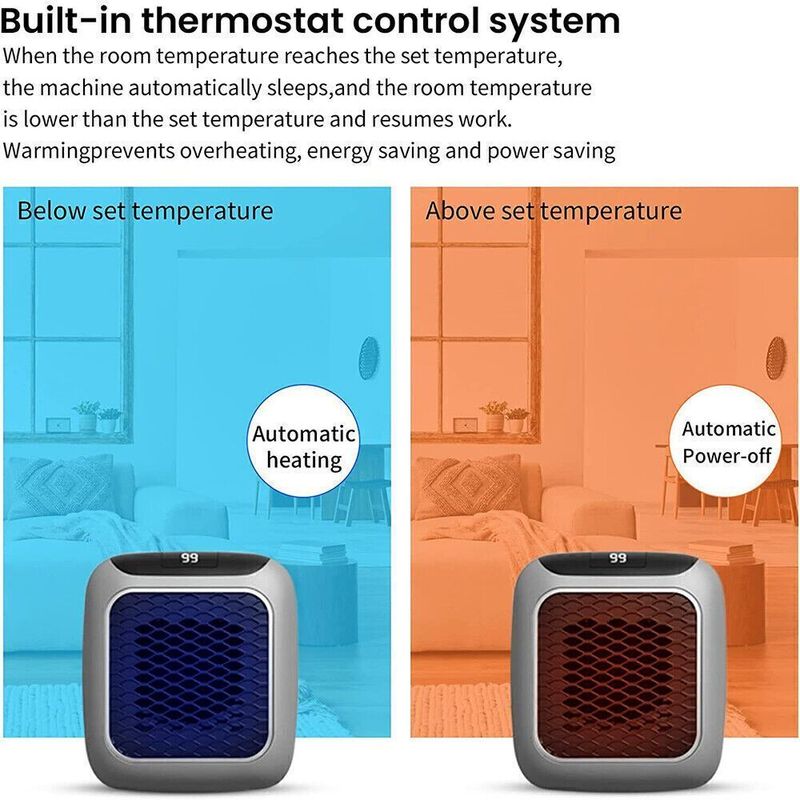 VQUXS ENTERPRISE VQUXS Handy Heater Turbo 800 Wall Outlet Fan Heater - Image 5