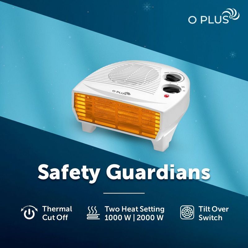 O PLUS Racer 1000/2000 Watt With Led Power Indicator Copper Motor| Winter Room Heater| Fan Room Heater - Image 6