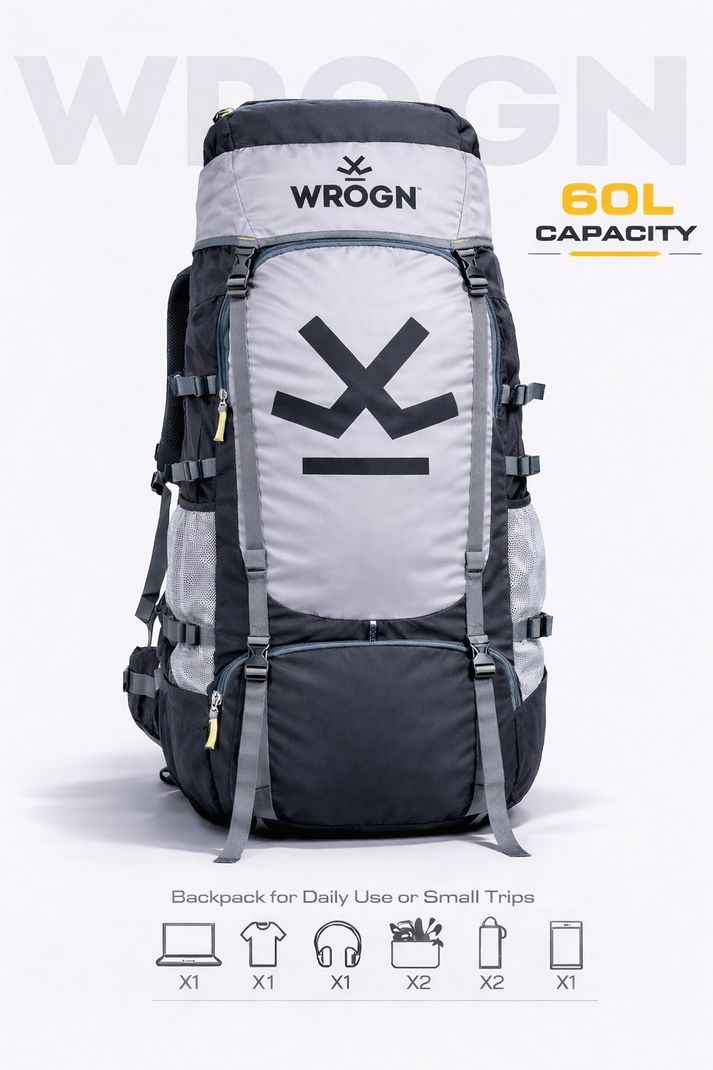 WROGN GTIER 65L Trekking Rucksack with Shoes Compartment - Image 2