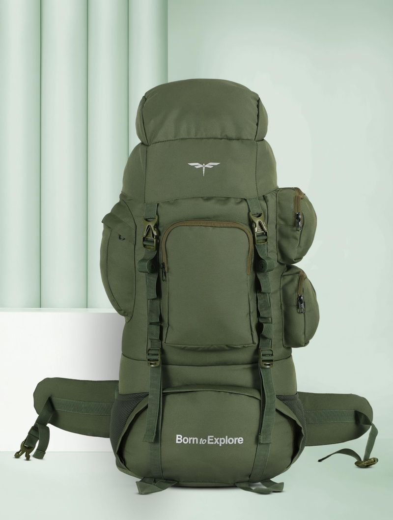 IMPULSE 75L Tourist Backpack for Hiking Trekking Camping (Green, - Image 2