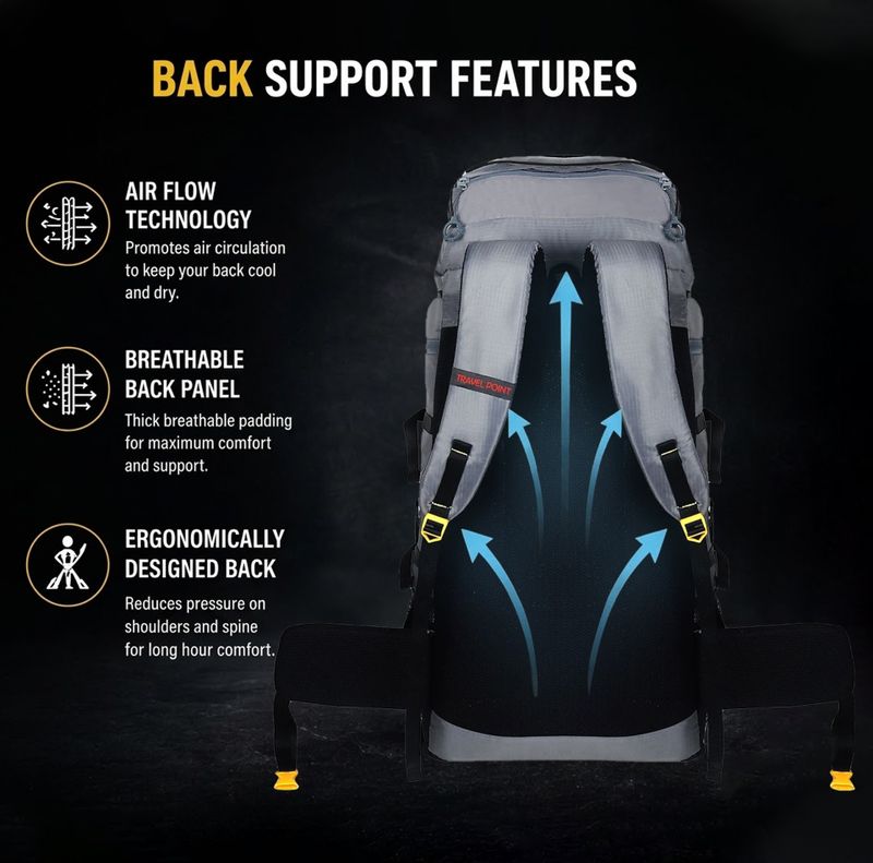 Travel Point 60L Waterproof Trekking Bag - Image 5