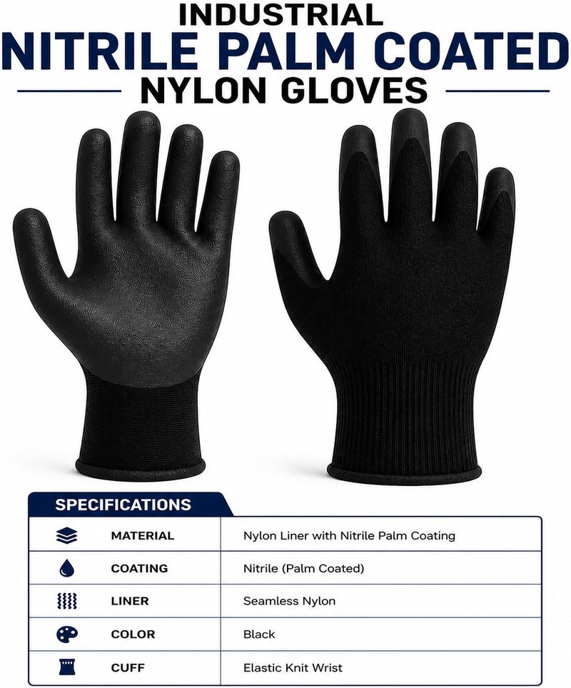 Onyxguard Nitrile Palm Coated Nylon Gloves - Image 5