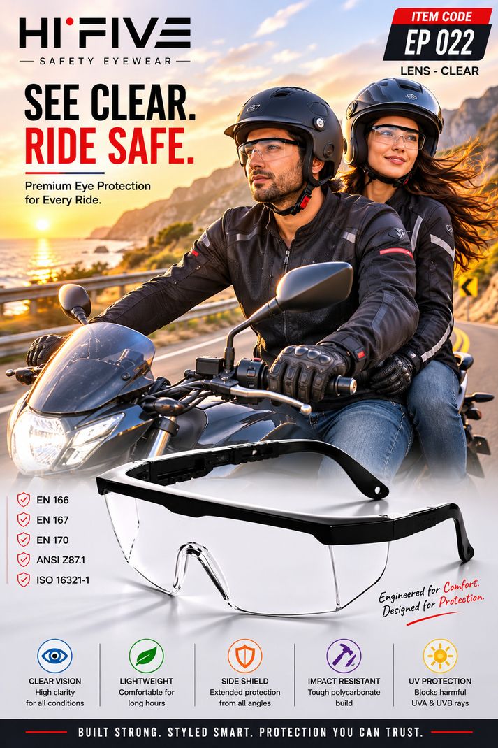 HI FIVE EP 022 Clear Lens Safety Goggles - Image 5