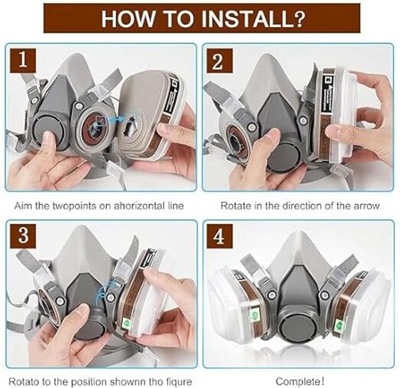 PADRAS Gas Mask Reusable Respirator With Filters - Image 3