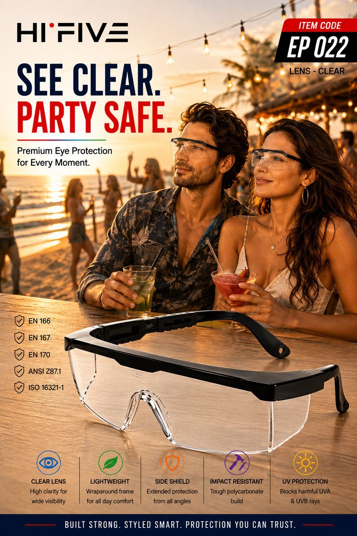HI FIVE EP 022 Clear Lens Safety Goggles - Image 4