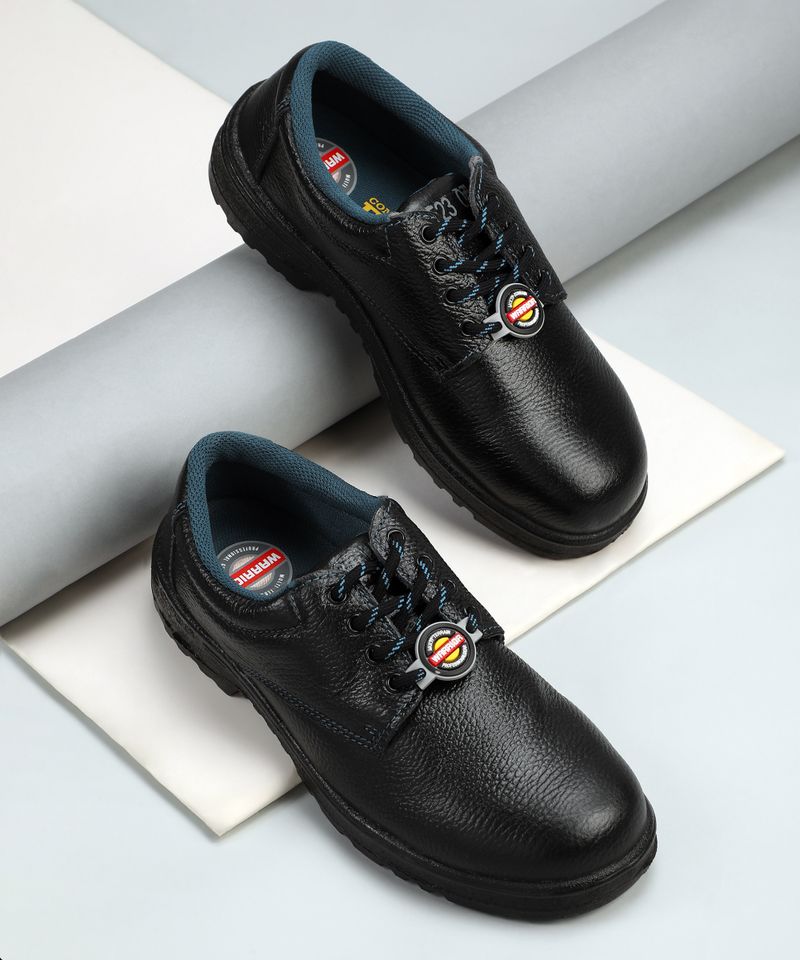 Liberty Steel Toe Genuine Leather Safety Shoe (Black, S1, Size 8) - Image 5
