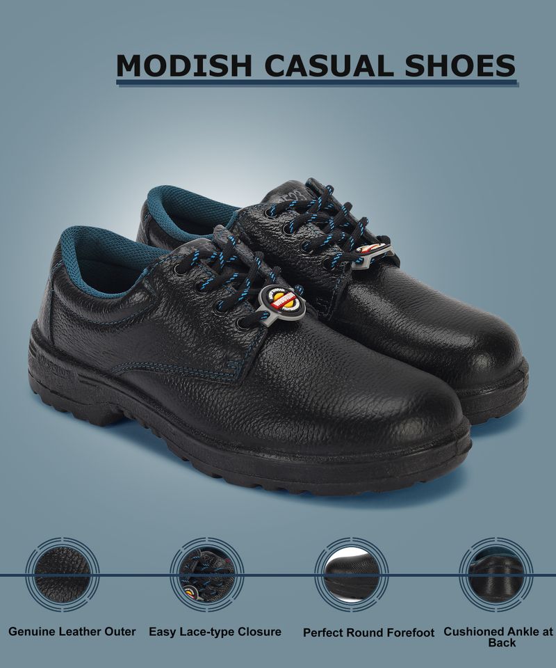 Liberty Steel Toe Genuine Leather Safety Shoe (Black, S1, Size 8) - Image 7