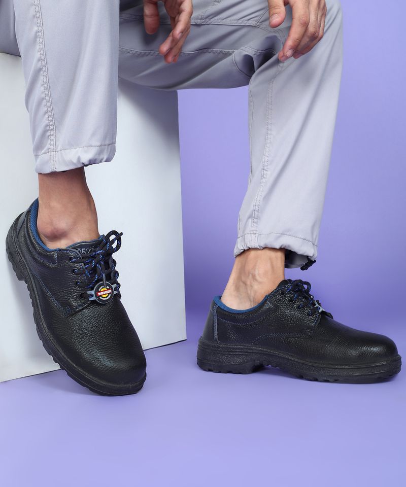 Liberty Steel Toe Genuine Leather Safety Shoe (Black, S1, Size 8) - Image 6