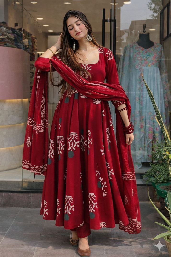 jalatofive printed kurta palazzo dupatta set