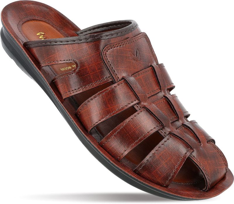 WALKAROO Men Sandal (Brown , 7) - Image 7