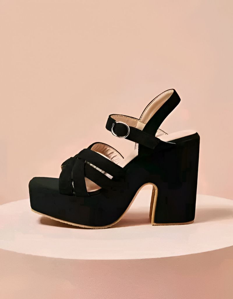 Bonny Collection Women Heels Sandal Black 8 - Image 3
