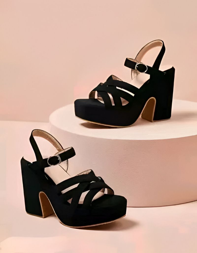 Bonny Collection Women Heels Sandal Black 8 - Image 2