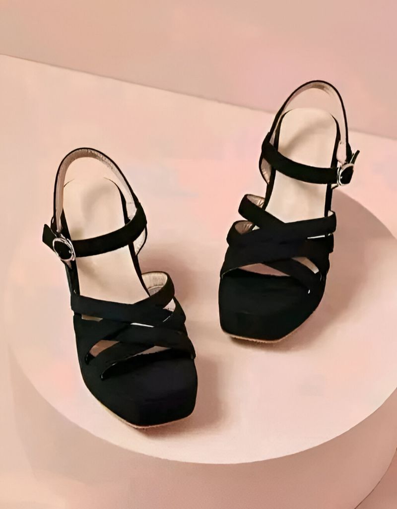 Bonny Collection Women Heels Sandal Black 8 - Image 5