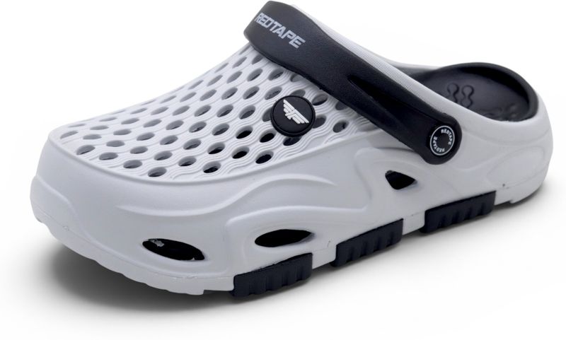 RED TAPE Men's Black, Grey Clogs - Image 3