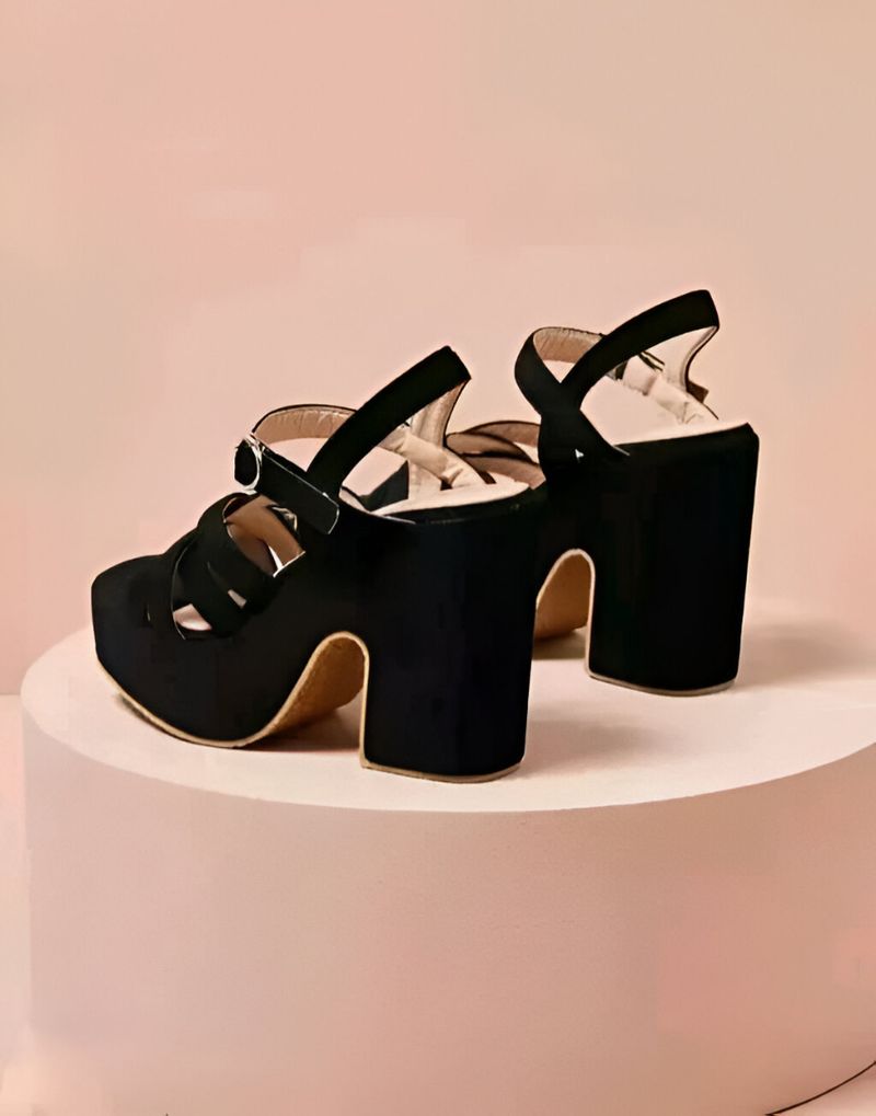 Bonny Collection Women Heels Sandal Black 8 - Image 4