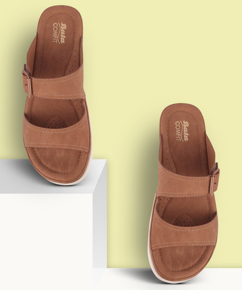 Bata Women Flats Sandal Brown , 7