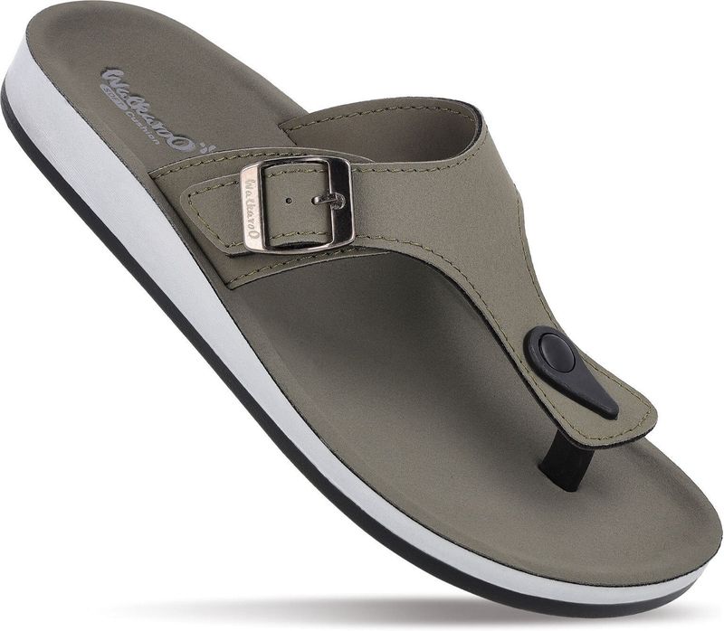 WALKAROO Women Casual Sandal (Olive, 8) - Image 3