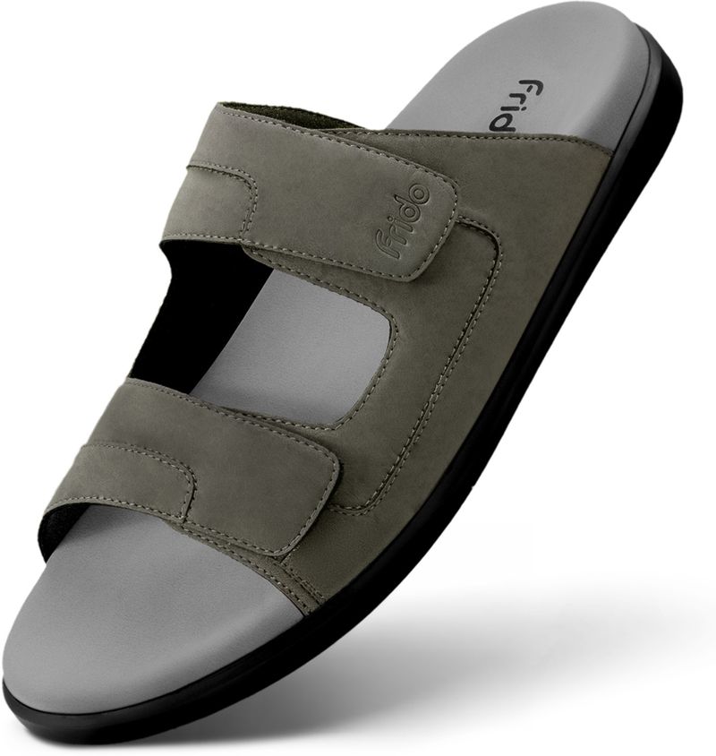 Frido Men Comfort Dual Strap Sandal (Olive, 7 UK) - Image 2