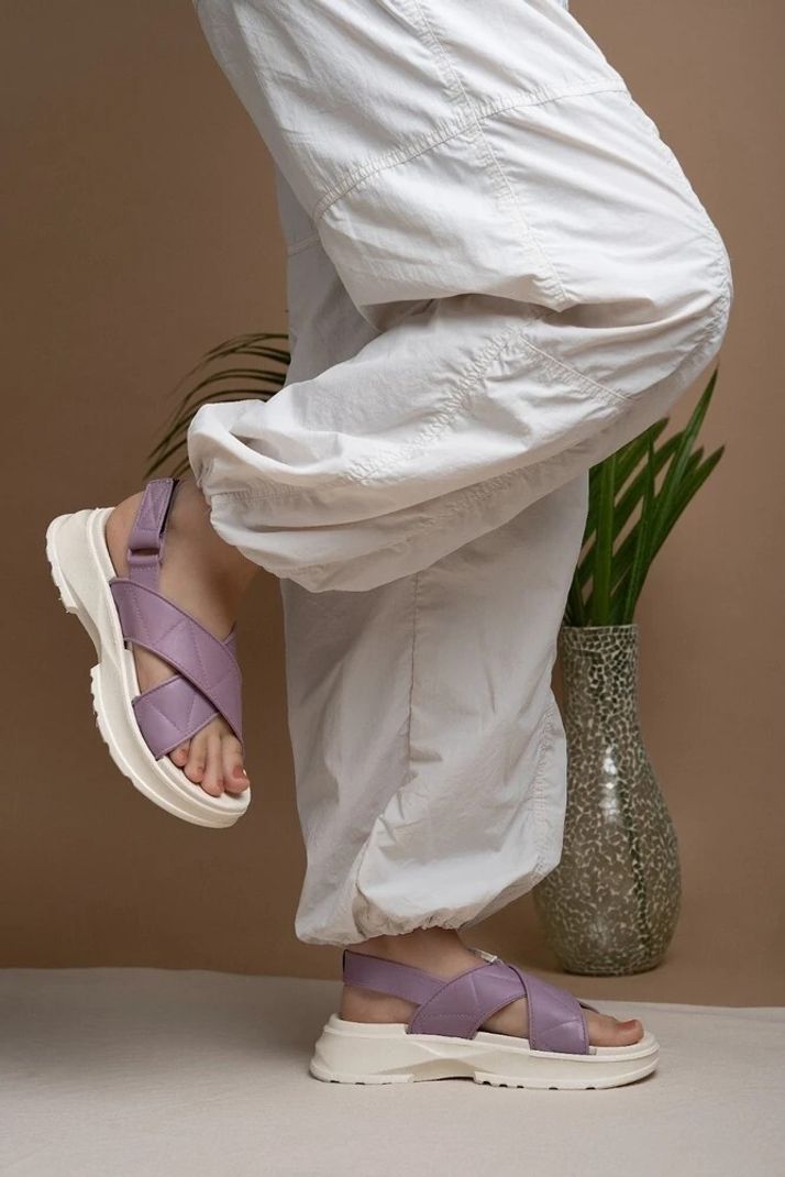 OMRPM Women Wedges Sandal (Purple , 6) - Image 3