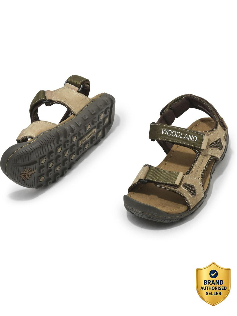 WOODLAND Men Outdoor Comfortable Lightweight Everyday Use Casual Sandal Khaki , 8