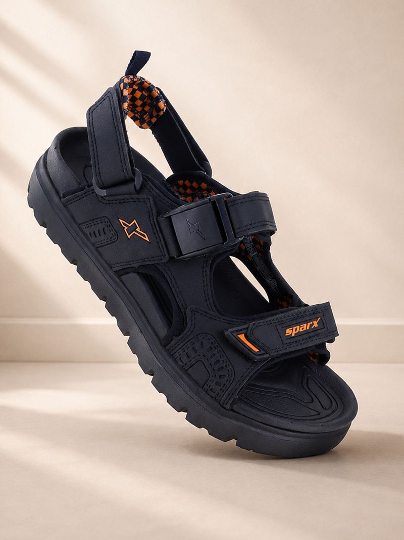 Sparx Men Casual Sandal (Black, Copper , 8) - Image 2