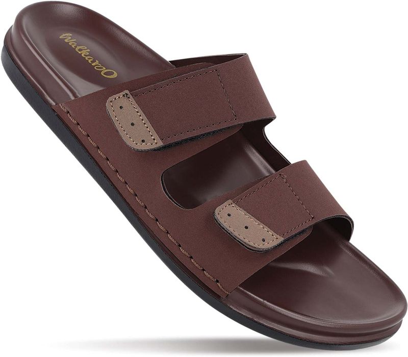 WALKAROO Men Sandal (Brown , 7) - Image 2