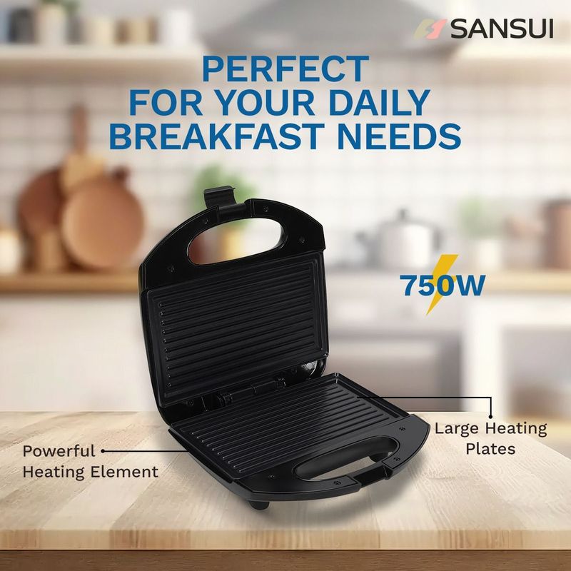 Sansui Primo Grill Sandwich Maker Black - Image 3