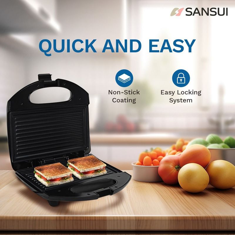 Sansui Primo Grill Sandwich Maker Black - Image 4