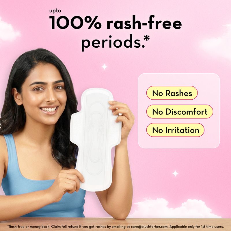PLUSH 100% U.S Cotton Rashfree Sanitary Pads - Pack of 40 XL Sanitary Pad (Pack of 40) - Image 3