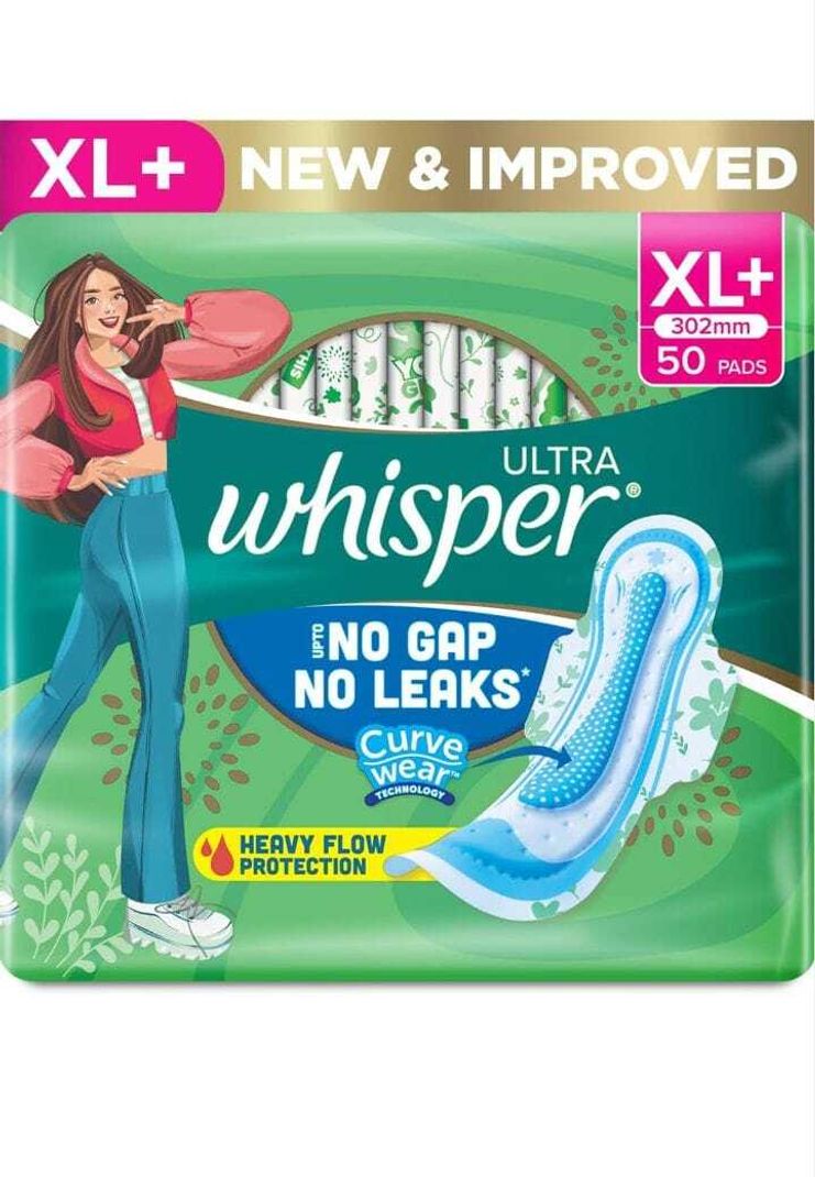 Whisper Green 302mm Sanitary Pads (Pack of 50) - Image 2