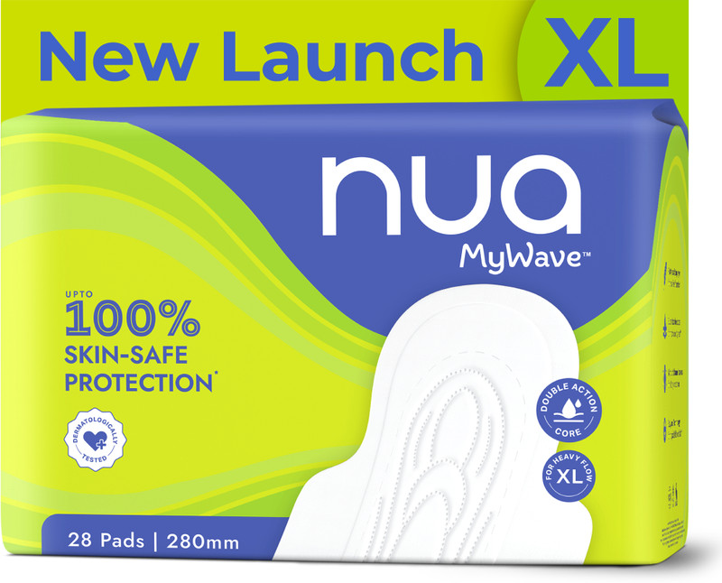 nua mywave sanitary pads long lasting leak protection xl heavy flow pad