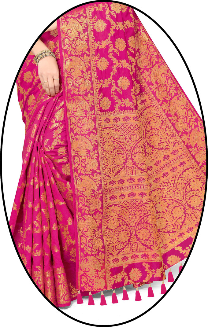 Price History of Woven Banarasi Cotton Silk Saree from Flipkart 2_139744080