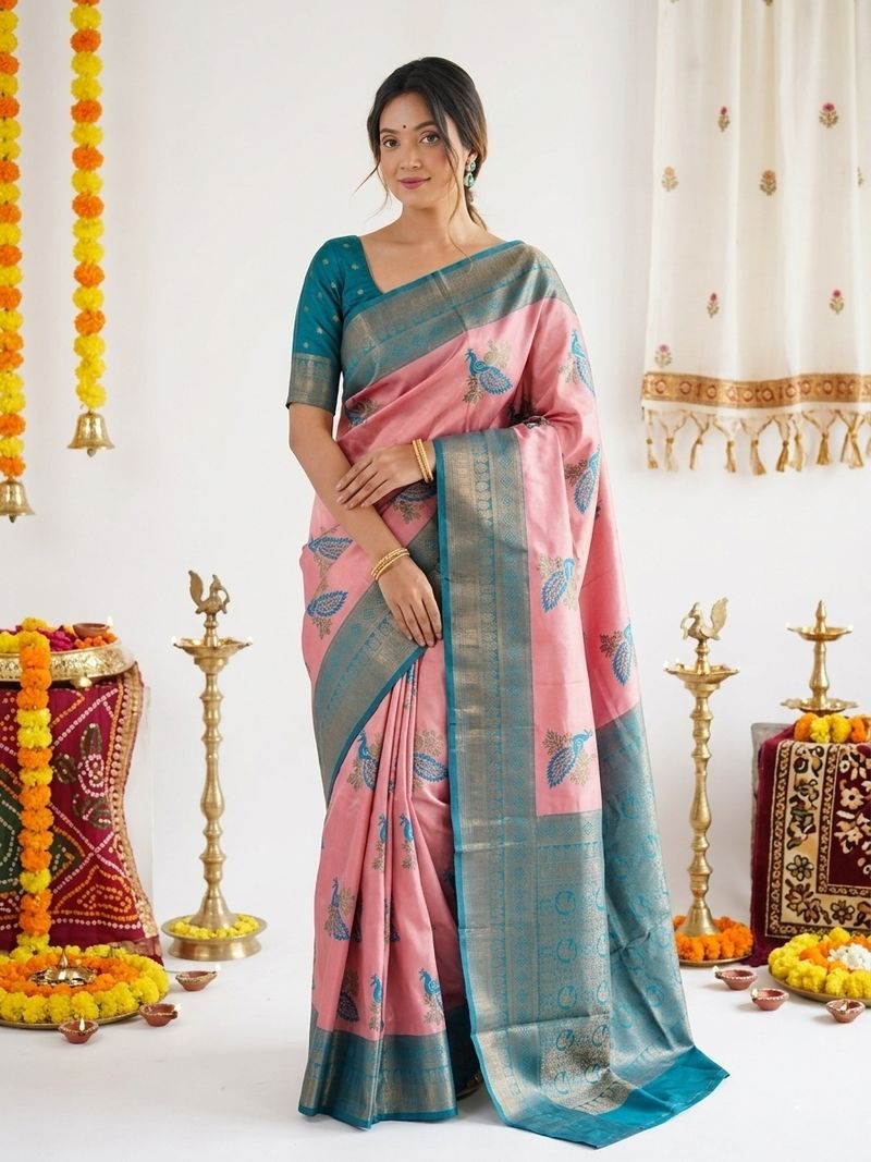 FLUIT LESVETEMENTS Printed Banarasi Silk Saree - Image 2