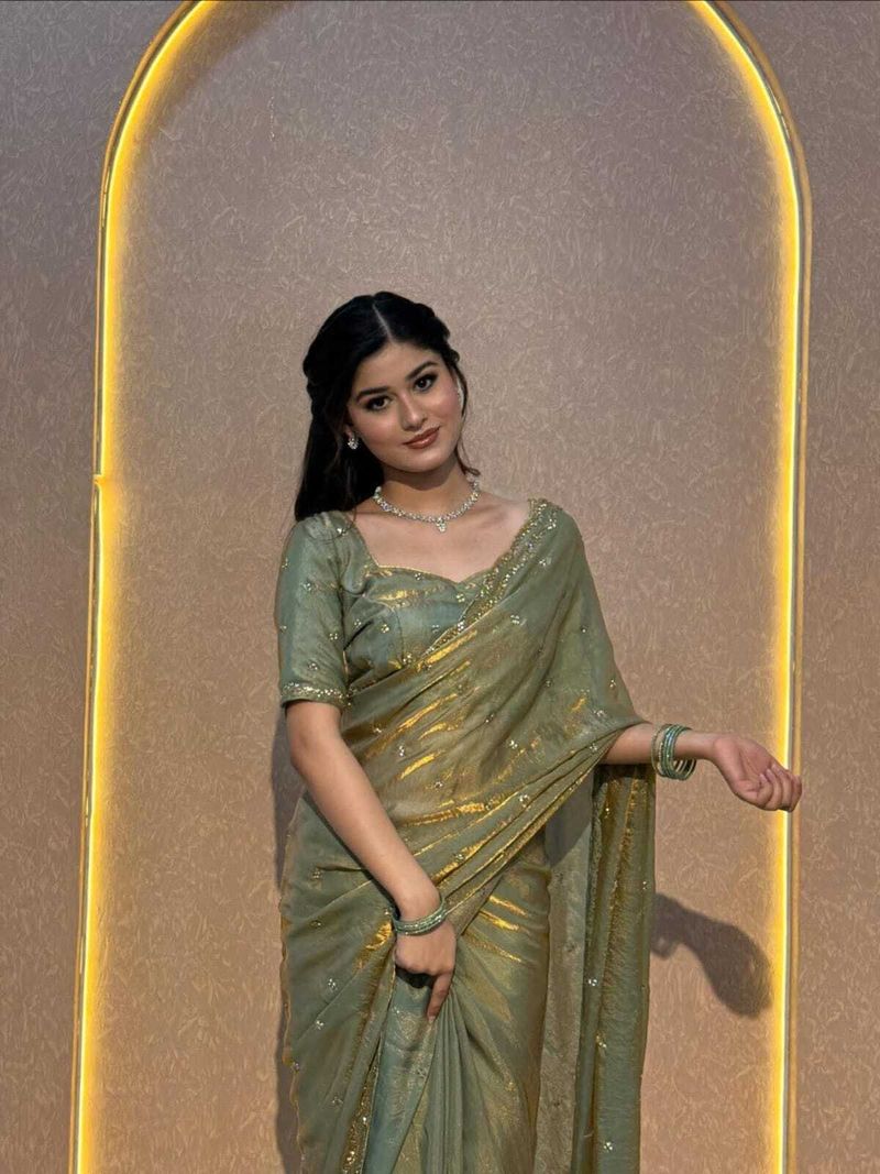vilochan Embellished Bollywood Art Silk, Lace Saree - Image 2