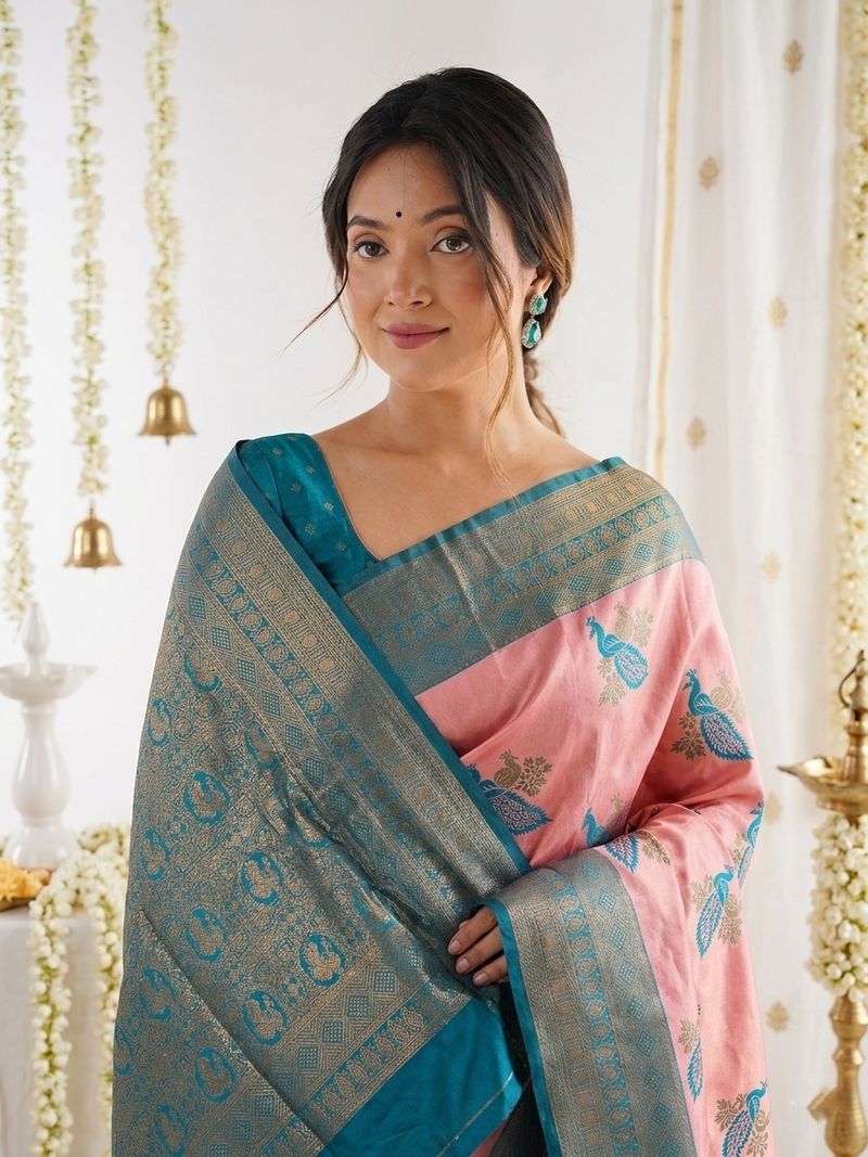 FLUIT LESVETEMENTS Printed Banarasi Silk Saree - Image 4