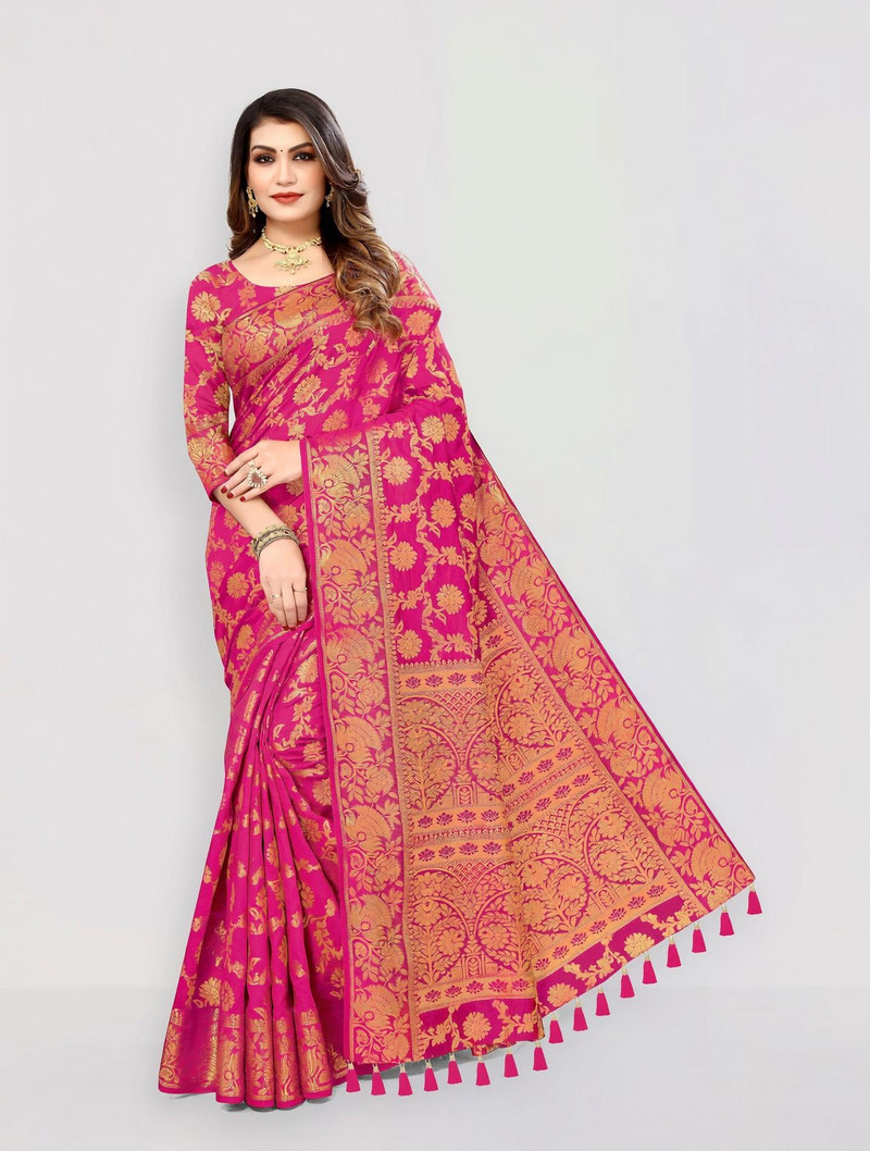 Price History of Woven Banarasi Cotton Silk Saree from Flipkart 2_139744080