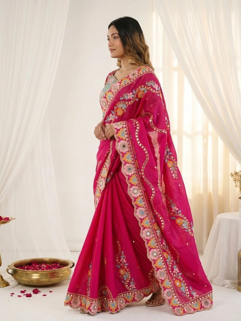 Shiroya Brothers Embellished Silk Bollywood Saree - Image 5