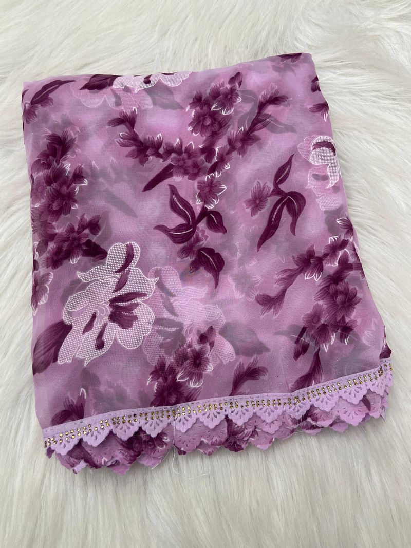 bhavika silk mills Floral Print Georgette Saree - Image 2