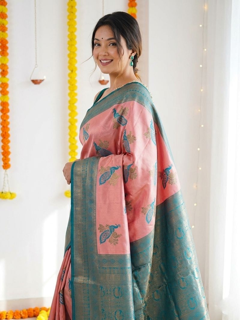 FLUIT LESVETEMENTS Printed Banarasi Silk Saree - Image 3