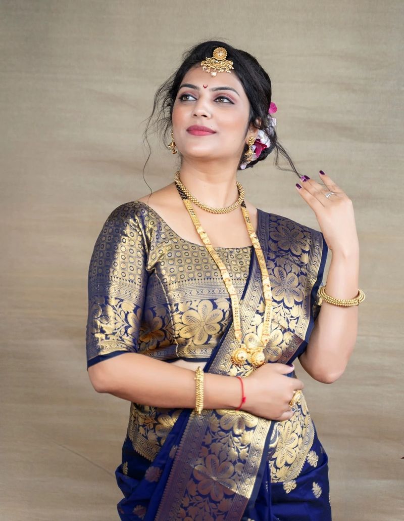 Fashion Laxmi ree hS Woven Banarasi Pure Silk Saree (Pack of 2, Dark - Image 4