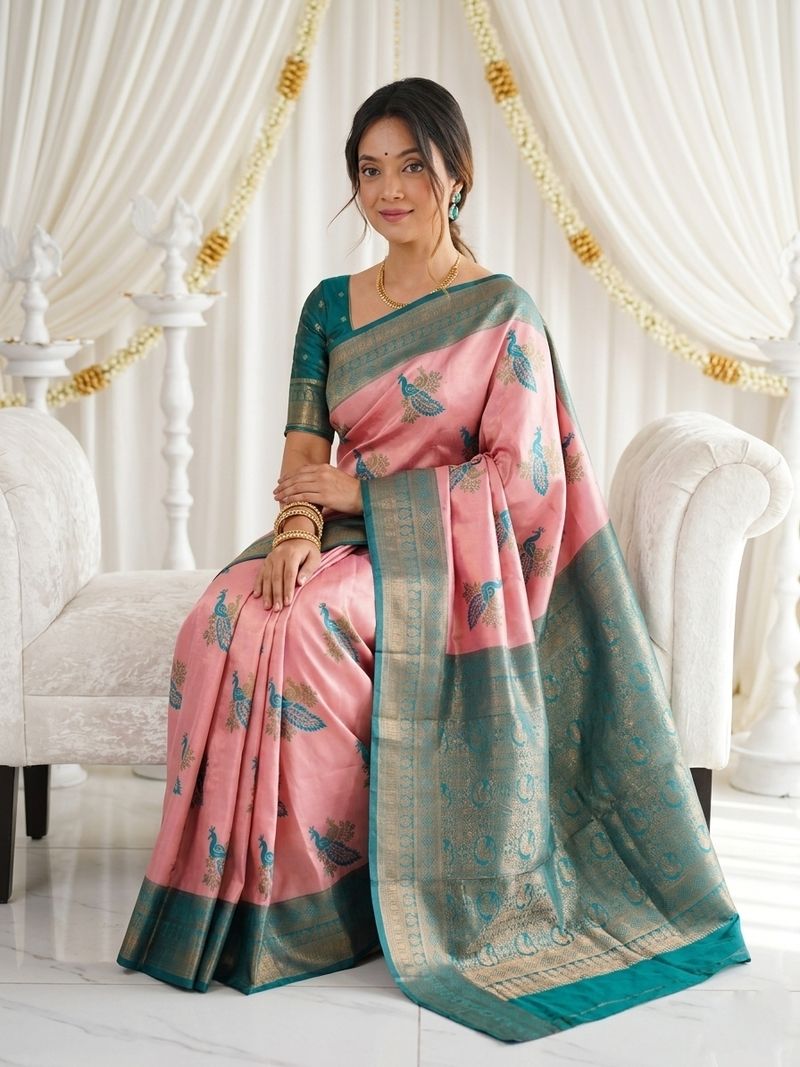 FLUIT LESVETEMENTS Printed Banarasi Silk Saree - Image 5