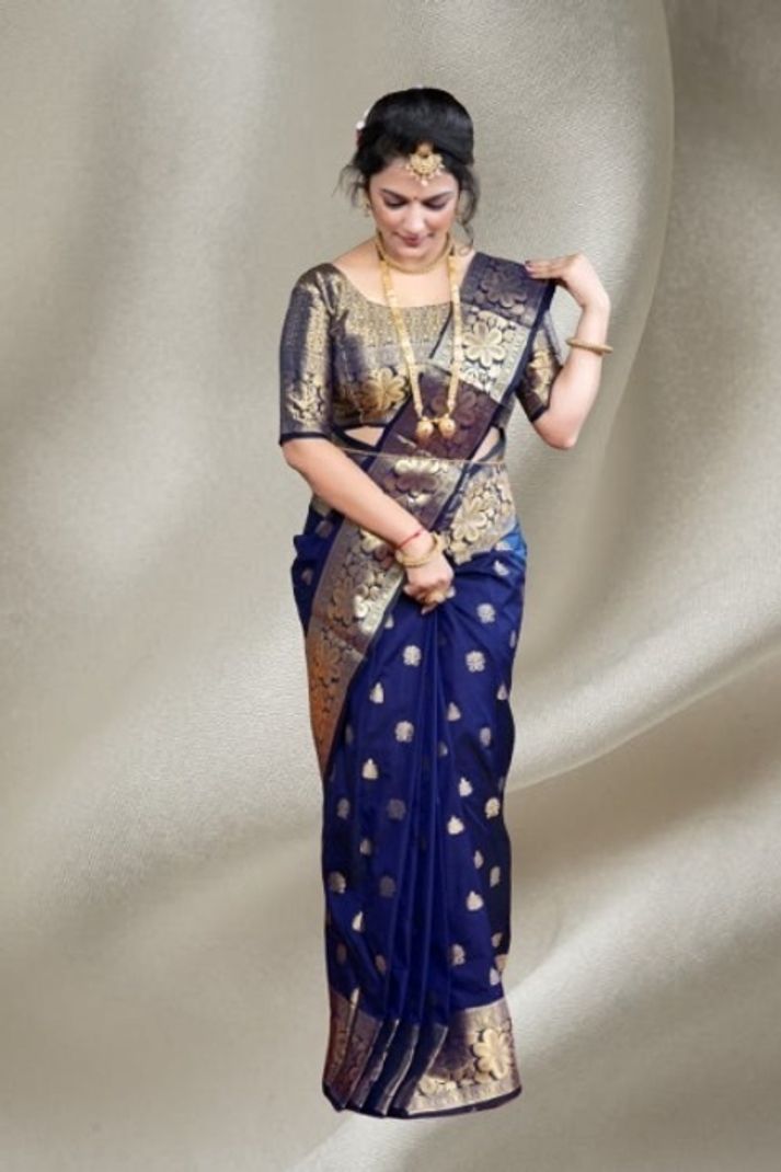 Fashion Laxmi ree hS Woven Banarasi Pure Silk Saree (Pack of 2, Dark - Image 2