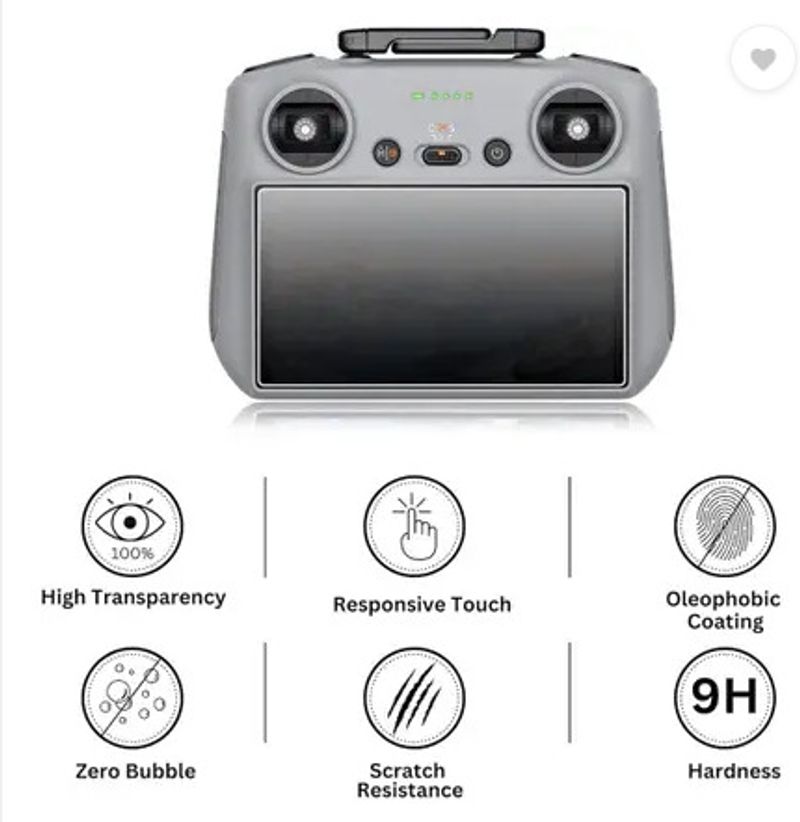 THDJG Nano Glass for DJI Mini 3 3 Pro Mini 4 Pro HD Glass Screen Protector Anti-Scratch Screen Film RC RC 2 Remote Accessories (Pack of 1) - Image 4