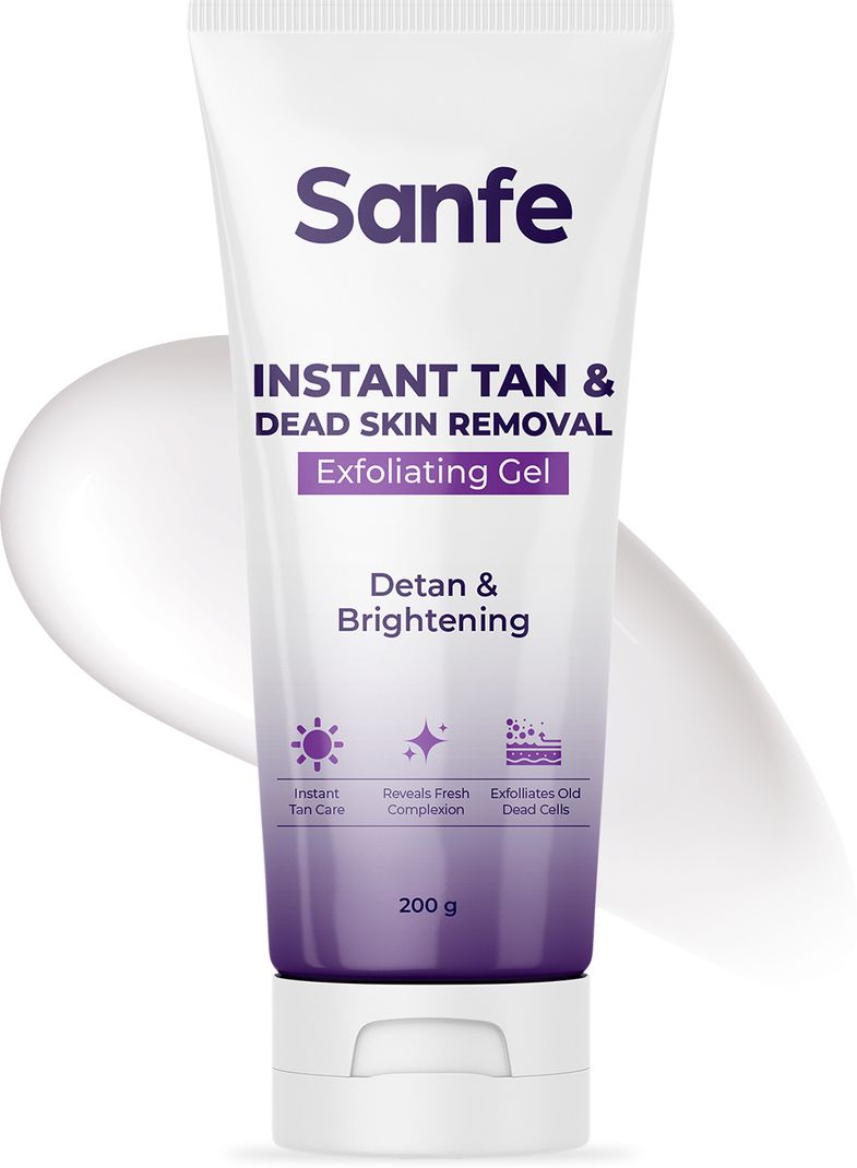 Sanfe Instant Tan & Dead Skin Removal Exfoliating Gel | Visibly Removes Tan Scrub (200 g) - Image 2