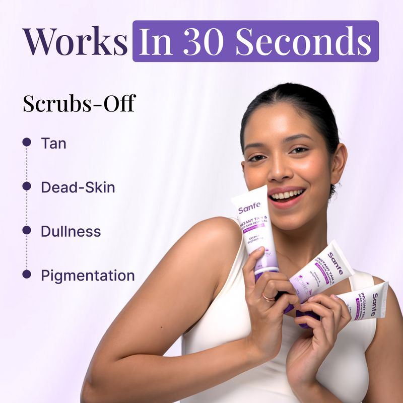 Sanfe Instant Tan & Dead Skin Removal Exfoliating Gel | Visibly Removes Tan Scrub (200 g) - Image 3