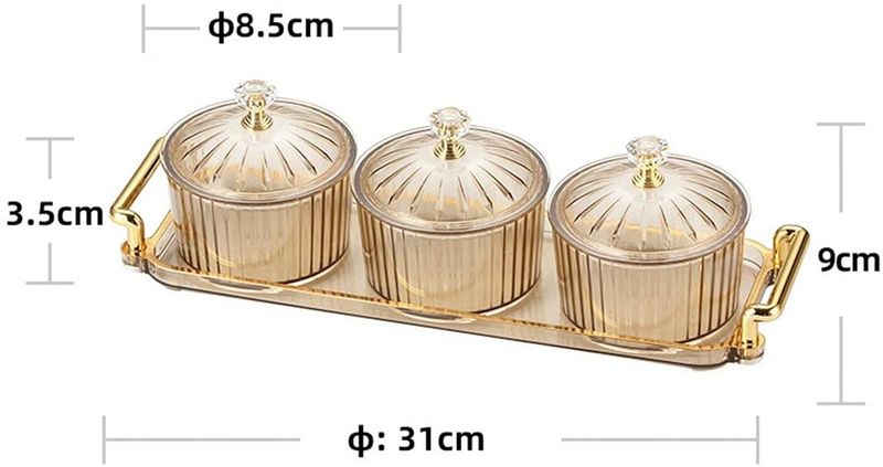 Swayam Jyoti Enterprise 3 Pcs Glass Snack Dish Set 3 Pieces - Image 4