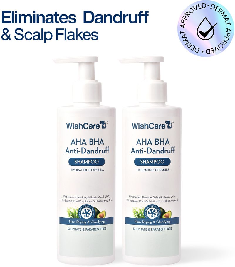 WishCare Hydrating AHA BHA Anti Dandruff Shampoo 100% Dandruff - Image 2